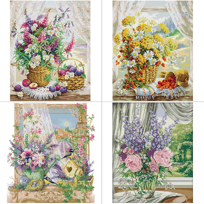 Textile Sewing Patterns - Davanzale della finestra cesto di fiori